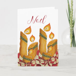 "Noel" Weihnachtskerzen-Grußkarte Karte