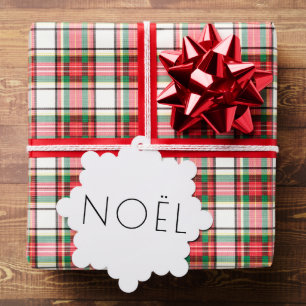 Noël weiß-schwarz-minimalistische Typografie elega Ornament Karte