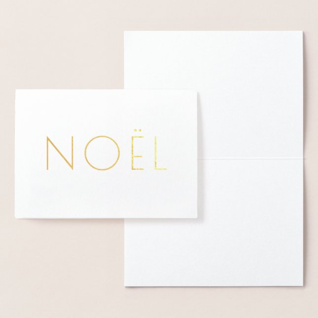 Noël weiß und gold minimalistische Typografie eleg Folienkarte (Anzeige)