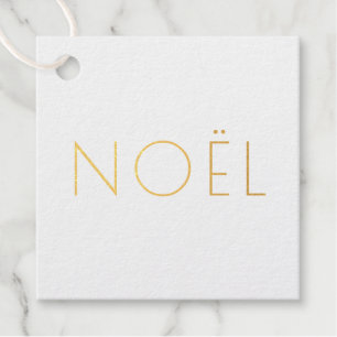 Noël weiß und gold minimalistische Typografie eleg Geschenkanhänger