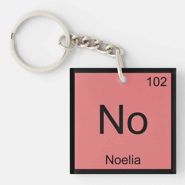 Noelia Name Chemie Element Periodensystem Schlüsselanhänger (Vorderseite)