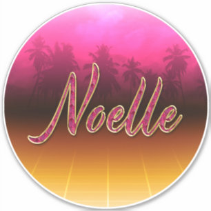 Noelle Vorname Name golden pink Aufkleber Sticker
