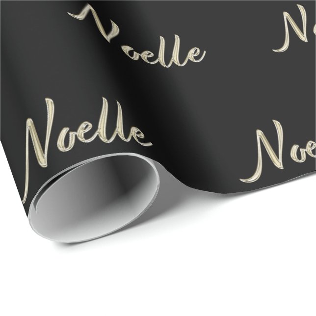 Noelle white gold Handwriting Geschenkpapier (Rolleneckpunkt)