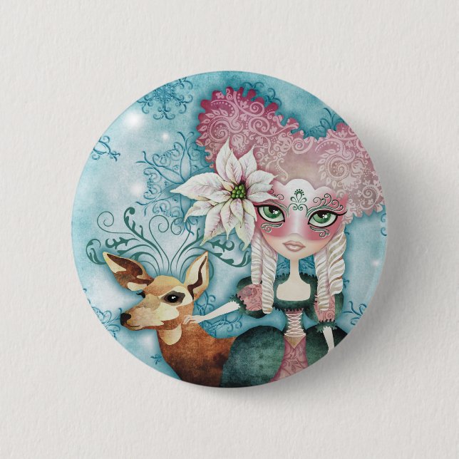 Noelle Winter-Magie Button (Vorderseite)