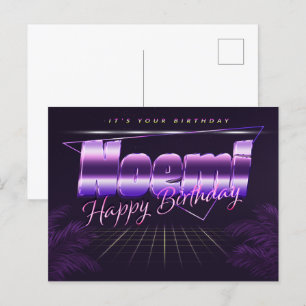 Noemi Name Vorname lila Postkarte Geburtstag