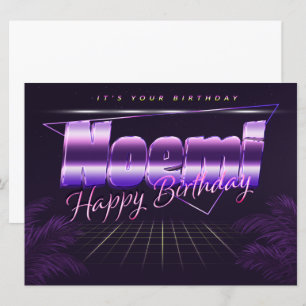 Noemi Name Vorname lila retro Karte Geburtstag