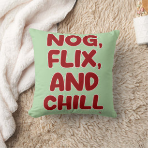 Nog Flix und Chill Lustiger Weihnachtsaufenthalt  Kissen
