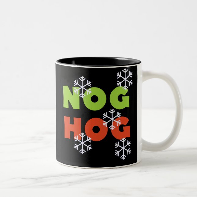 Nog Hog Weihnachtsfeiertage Zweifarbige Tasse (Rechts)