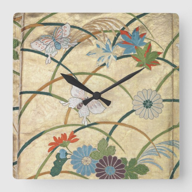Noh Robe Quadratische Wanduhr (Vorderseite)