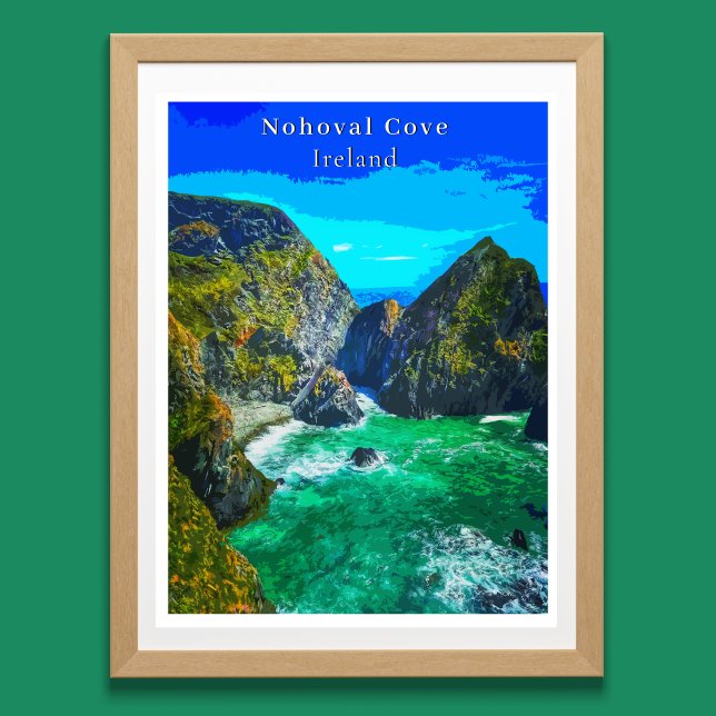 Nohoval Cove Cork Irland Retro Style Poster (Von Creator hochgeladen)