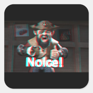 Noice! Badaz Beard 3D Quadratischer Aufkleber