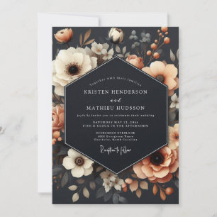 Noir Apricot Luminous Hochzeit Einladung