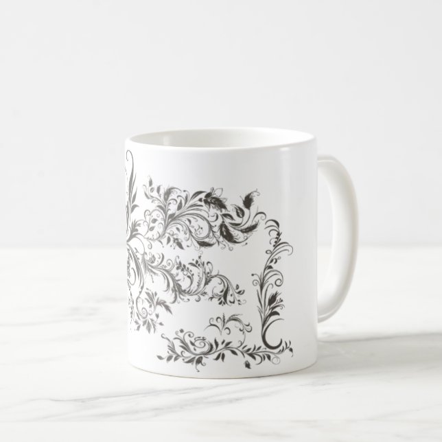 Noir Baroque - Tasse-Design mit dunklen Ornamenten Kaffeetasse (VorderseiteRechts)