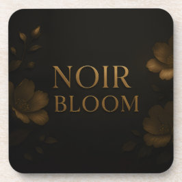 Noir Bloom Affirmationsuhr | Elegante schwarze Min Getränkeuntersetzer