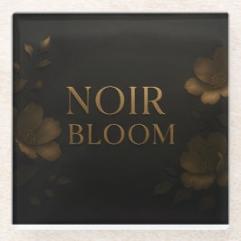 Noir Bloom Bestätigungsuhr | Elegante schwarze Min Glasuntersetzer