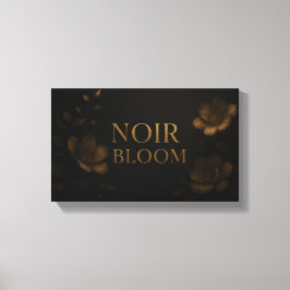 Noir Bloom Elegante Blumenkunst | Gold und schwarz Leinwanddruck