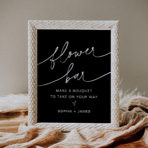 NOIR Blume Bar, machen Sie Ihr Bouquet-Zeichen Poster