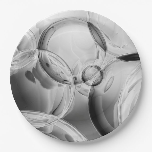 Noir Bubbles Pappteller (Vorderseite)