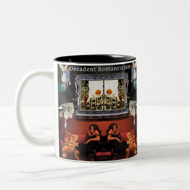 Noir Collage Mug –Dialogue Over Coffee Zweifarbige Tasse (Links)