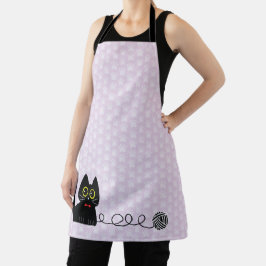 Noir die Cat All-over Print-Schürze Schürze