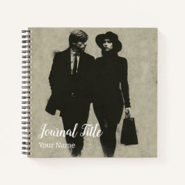 Noir Duo Journal — Benutzerdefinierter Name und Ti Notizbuch