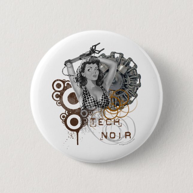 Noir Freifrau steampunk Masse der Technologie Button (Vorderseite)