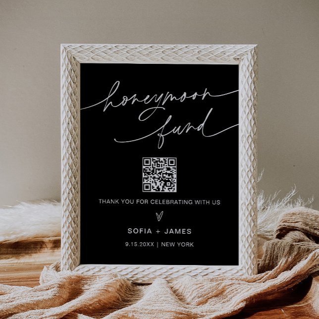 NOIR Honeymoon Fund Wedding Sign Poster (Von Creator hochgeladen)