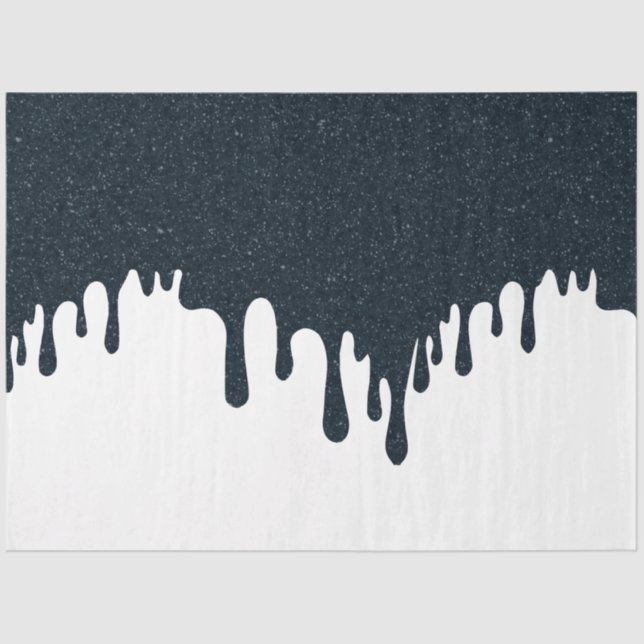 Noir Ink Drip Tissue Paper – Customizable Seidenpapier (Vorderseite)