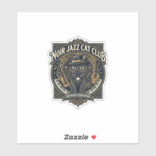 Noir Jazz Katze Katzen-Vater-Geschenkidee - Noir J Aufkleber