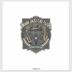 Noir Jazz Katze Katzen-Vater-Geschenkidee - Noir J Aufkleber