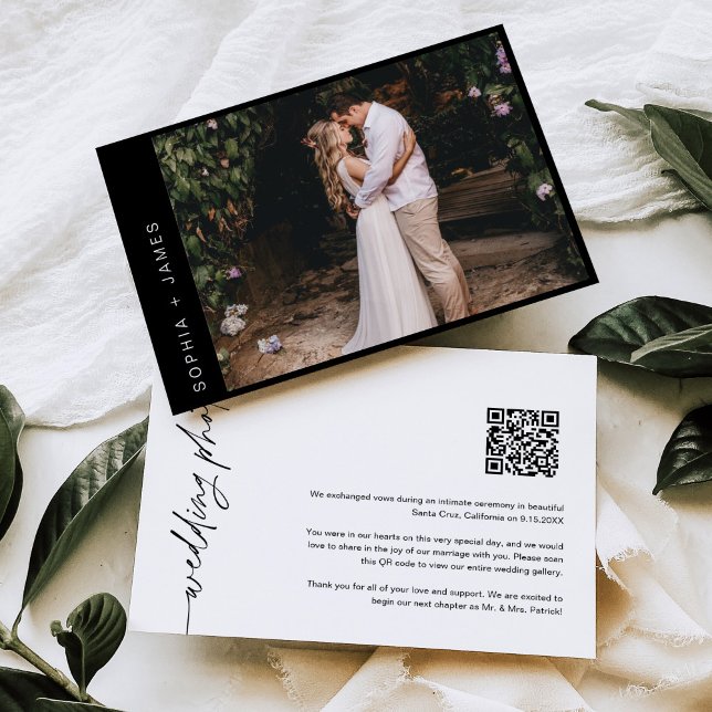 NOIR Minimal Elopement Hochzeitsankündigung Einladung (Von Creator hochgeladen)