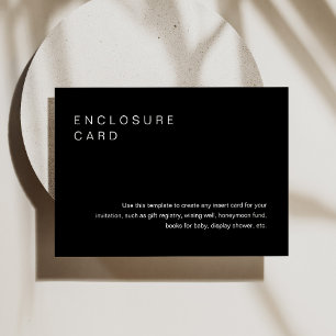 NOIR Minimalistische Einsteckkarte für Umschläge a Begleitkarte