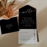 NOIR Minimalistische Hochzeit in einer Einladung<br><div class="desc">Die NOIR Collection zeichnet sich durch eine klassische Schwarz-Farbe und einen atemberaubenden modernen Kalligraphie-Script-Schriftart aus, der ein elegantes und elegantes Aussehen schafft. Diese Kollektion ist ideal für Paare, die gewollt haben, ein zeitloses und klassisches Ambiente für ihre besondere Veranstaltung zu schaffen. Das fett schwarze Farbschema schafft einen auffallenden Kontrast zum...</div>