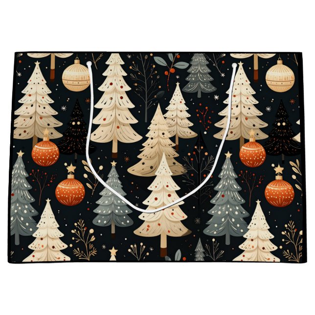 Noir Noël Baum Große Geschenktüte (Vorderseite)