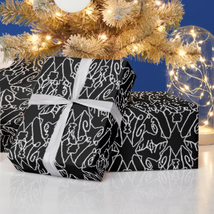 Noir Nouveau Chic Pattern Geschenkpapier