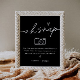 NOIR Oh Snap Disposable Camera Wedding-Zeichen Poster