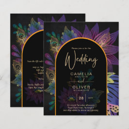 Noir Peacock Jewel Tones Floral Wedding