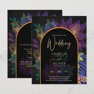 Noir Peacock Jewel Tones Floral Wedding