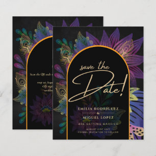 Noir Peacock Jewel Tones Floral Wedding