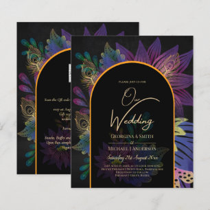 Noir Peacock Jewel Tones Floral Wedding