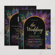 Noir Peacock Jewel Tones Floral Wedding