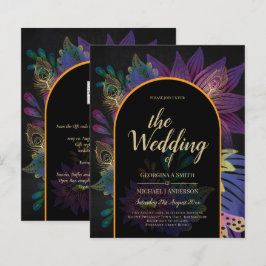 Noir Peacock Jewel Tones Floral Wedding