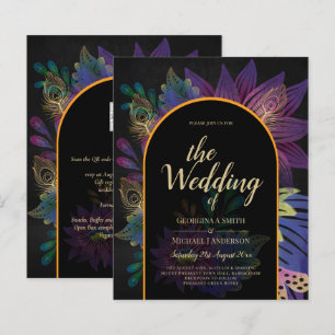 Noir Peacock Jewel Tones Floral Wedding