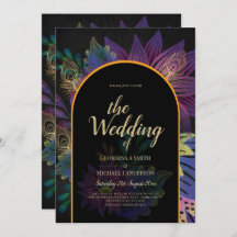 Noir Peacock Jewel Tones Floral Wedding