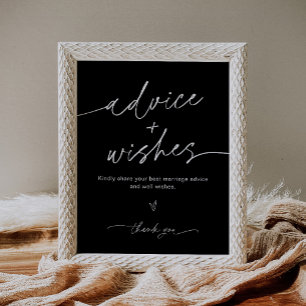 NOIR Rat und Wünsche Hochzeitszeichen Poster