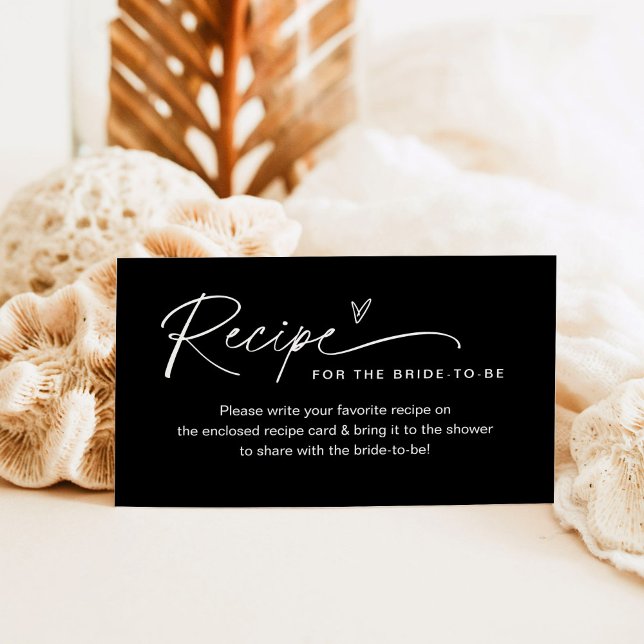 NOIR Rezept Einsteckkarte Brautparty Visitenkarte (Von Creator hochgeladen)