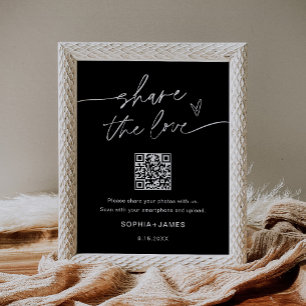 NOIR Share the Love Hochzeitsfoto QR-Code Poster