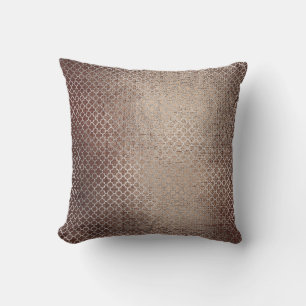 Noir Zauber Quatrefoil Kunst-Deko-Silber-Browns Kissen
