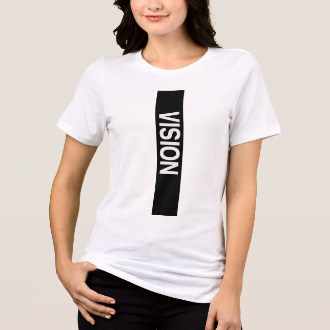NOISIA Vertical Typography Women’s Minimal T-Shirt Tri-Blend Shirt (Vorderseite)