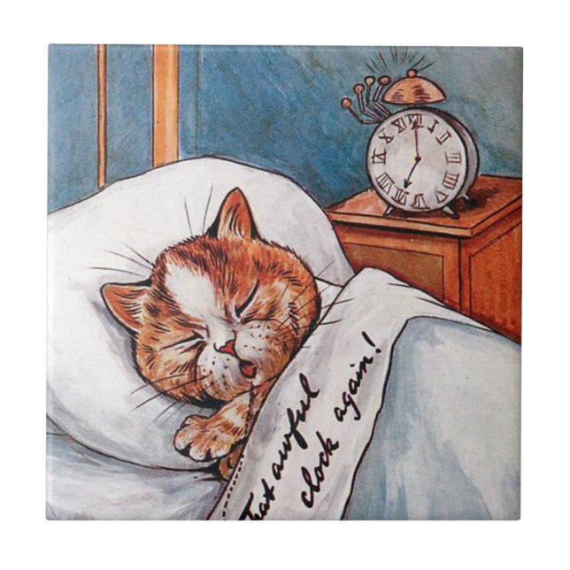 Noisy Alarm Clock, Louis Wain Fliese (Vorderseite)
